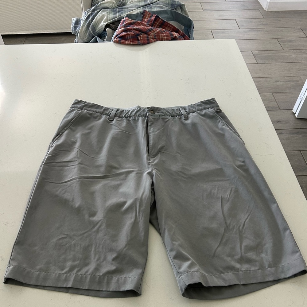 Adidas Gray Flat Front Athletic Shorts